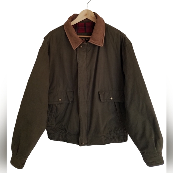 Woolrich Men's Bomber Jacket Thermal Fleece Lined Olive Green Size XL - Picture 1 of 17